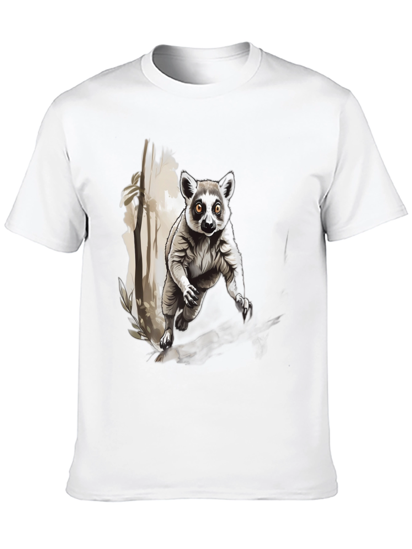Lemur Graphic Print Black T-Shirt