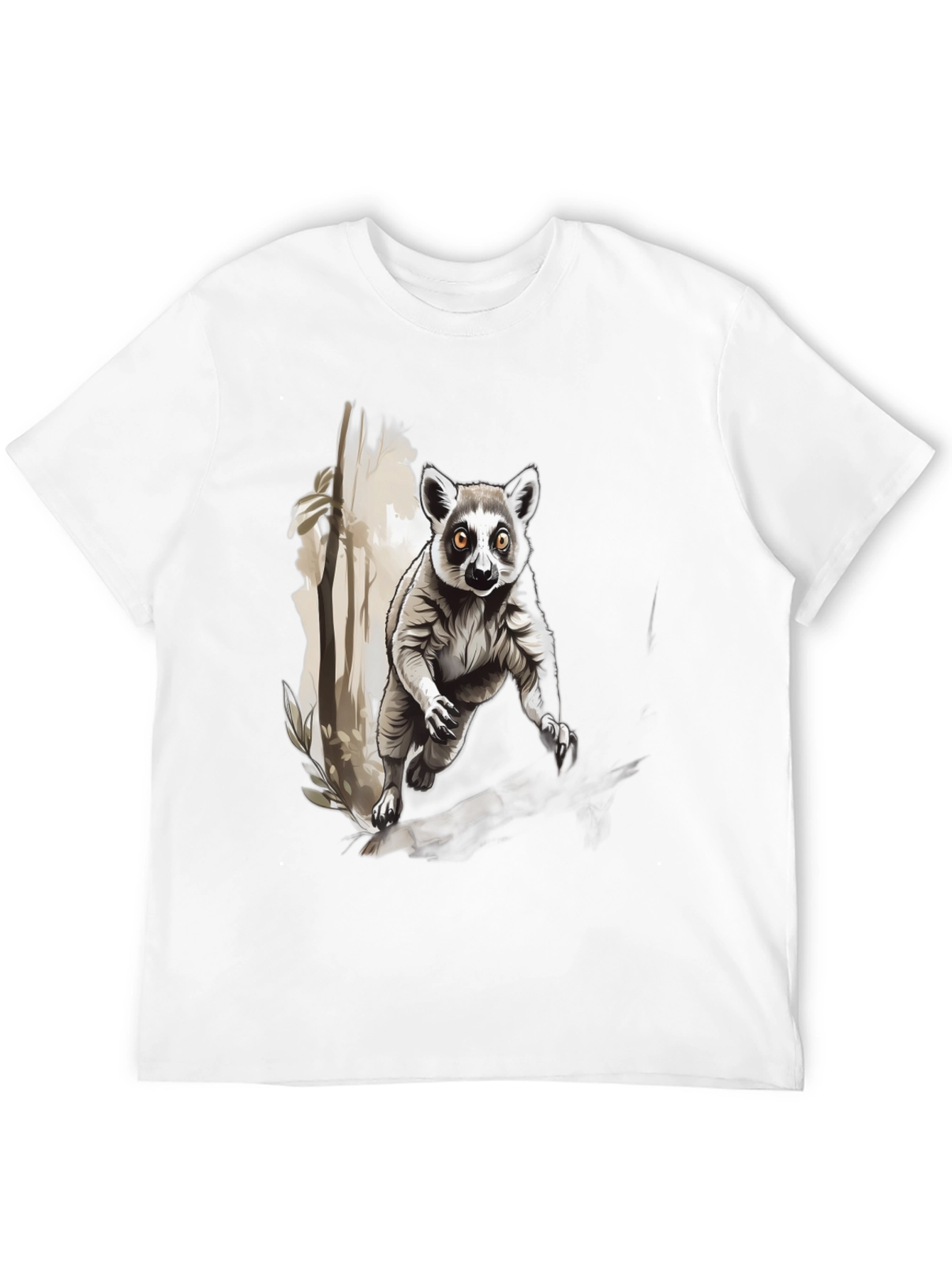 Lemur Graphic Print Black T-Shirt