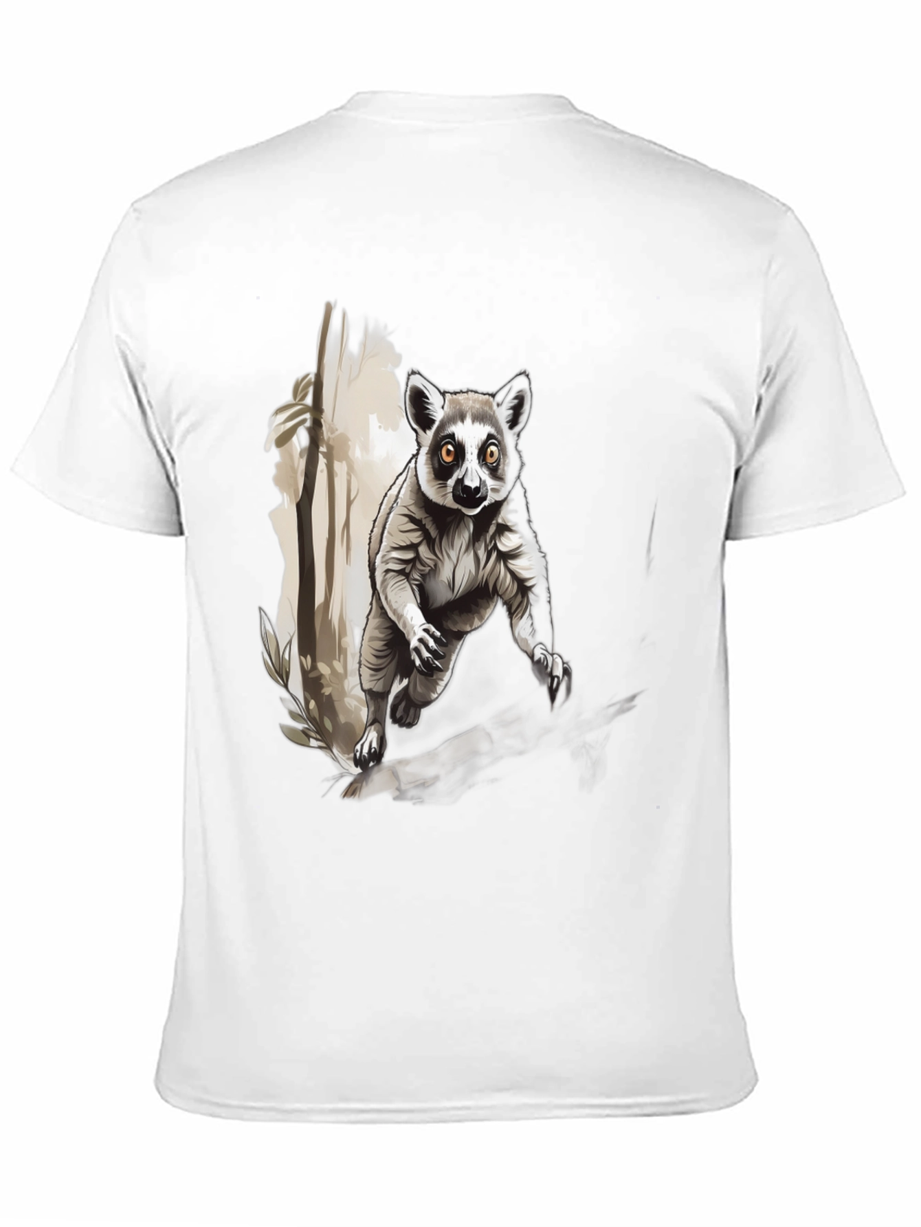 Lemur Graphic Print Black T-Shirt
