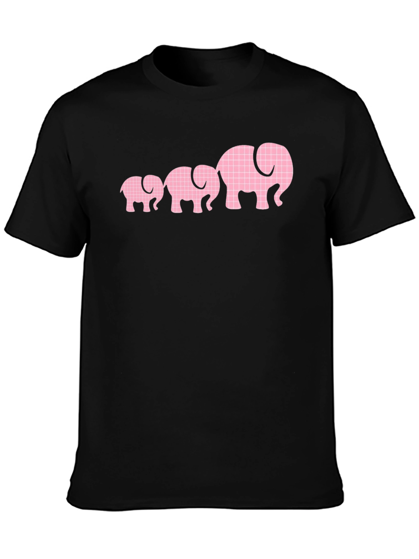 Elephant Family Graphic Tee - Black Cotton T-Shirt