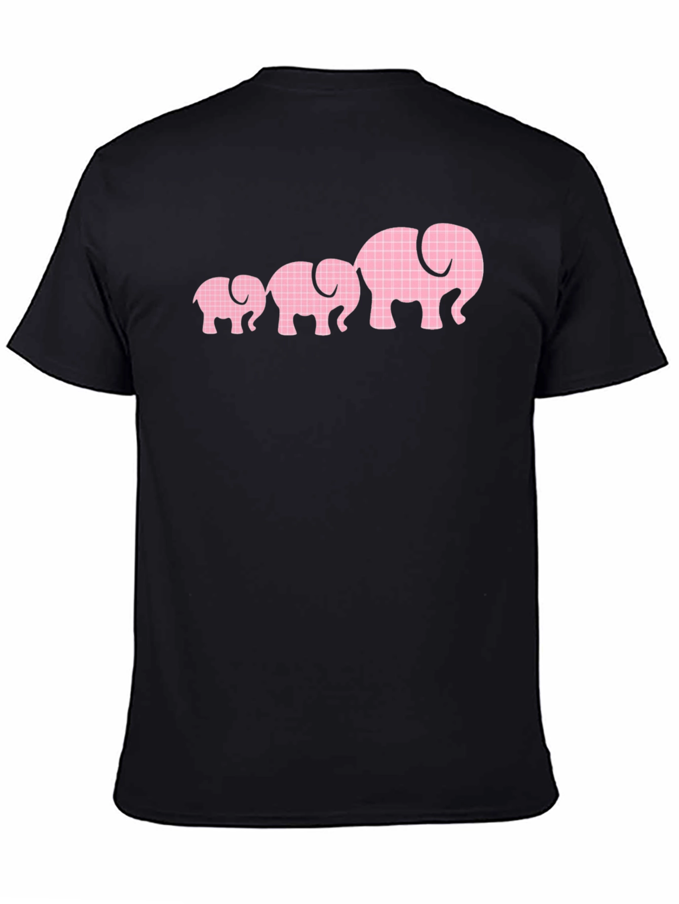 Elephant Family Graphic Tee - Black Cotton T-Shirt