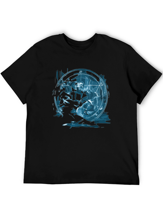 Alchemy Circle Graphic Tee - Black Cotton T-Shirt