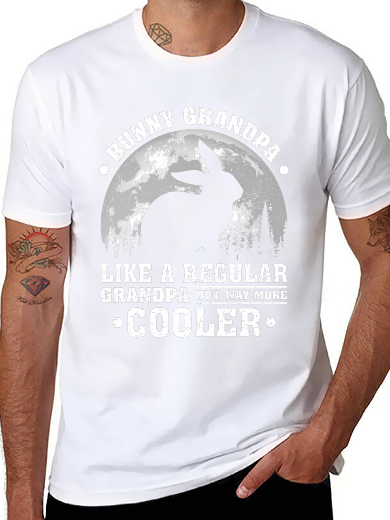 Bunny Grandpa T-Shirt - Cool Grandfather Rabbit Tee