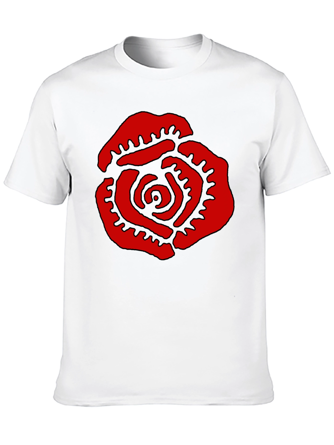 Red Rose Graphic Black T-Shirt