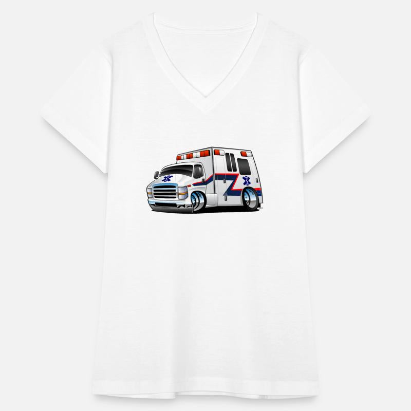 Paramedic EMT Ambulance Rescue Truck Cartoon