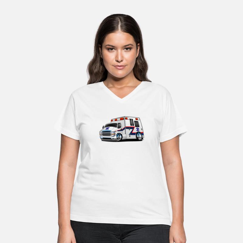 Paramedic EMT Ambulance Rescue Truck Cartoon