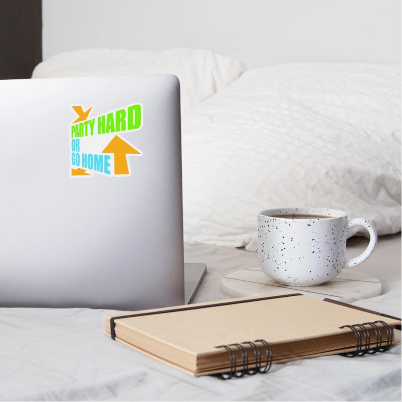 Party Hard Or Go Home Arrows Cool Logo Text Slogan
