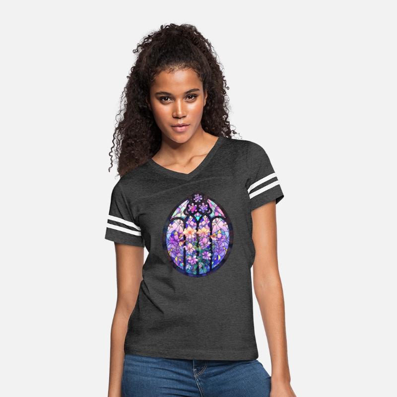 Pastel Goth Round Floral Stained Glass