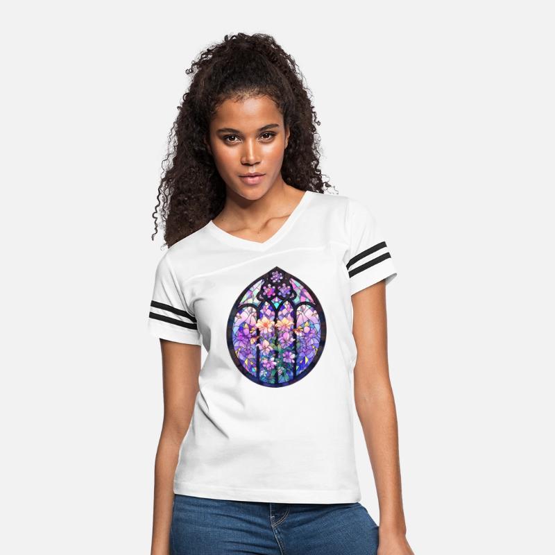 Pastel Goth Round Floral Stained Glass