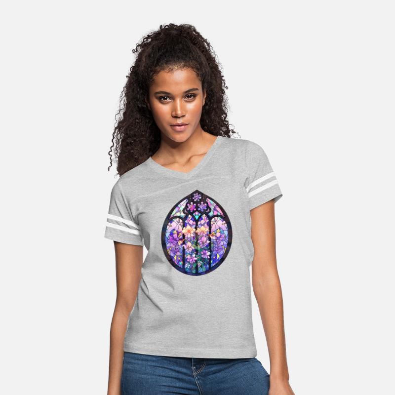 Pastel Goth Round Floral Stained Glass