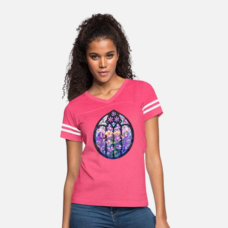 Pastel Goth Round Floral Stained Glass