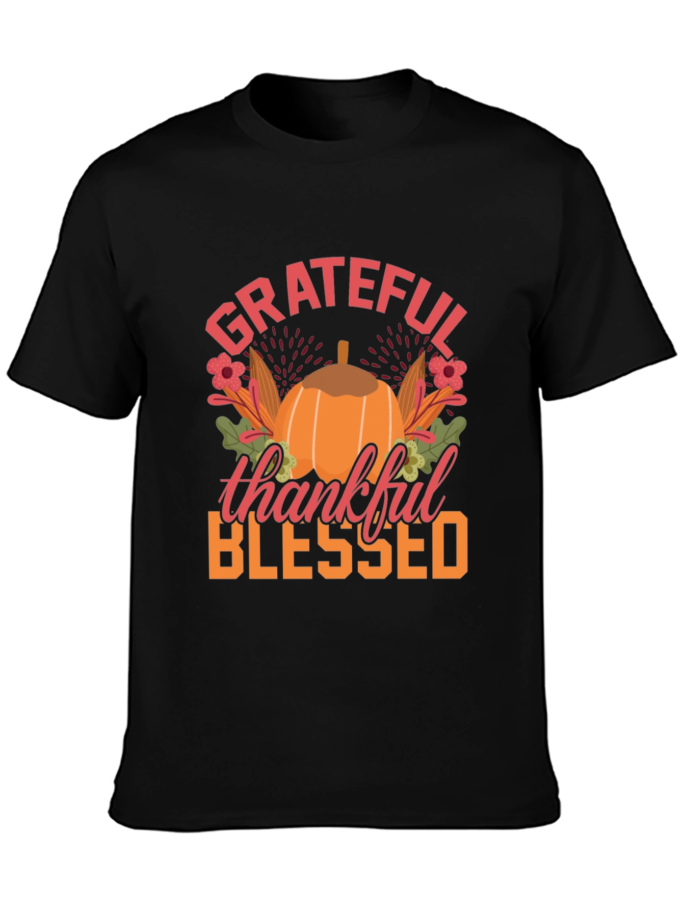 Grateful Thankful Blessed Thanksgiving T-Shirt