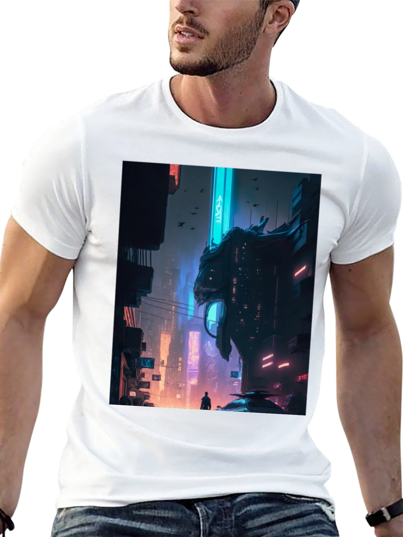 Cyberpunk Cityscape Graphic Tee