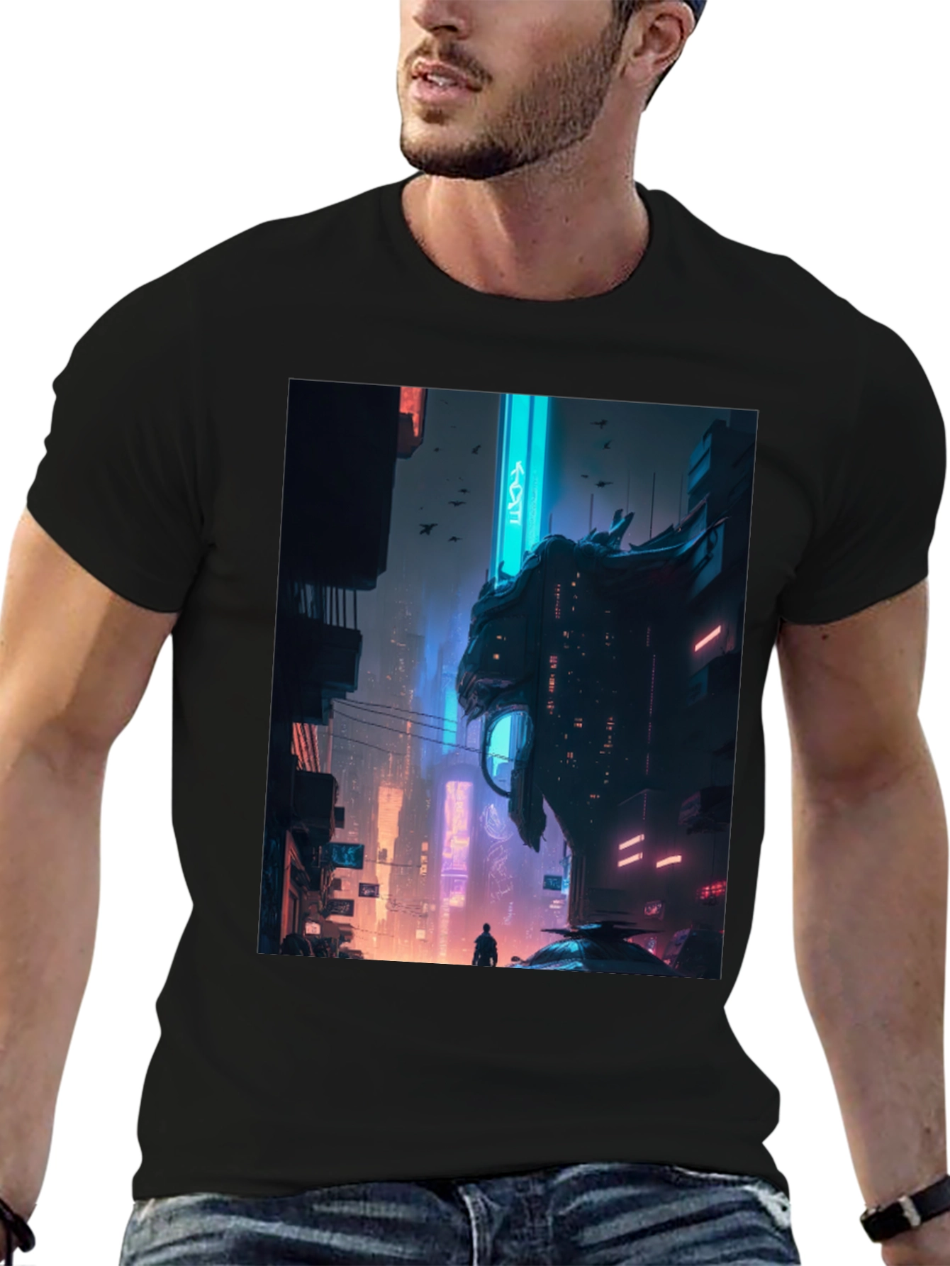 Cyberpunk Cityscape Graphic Tee