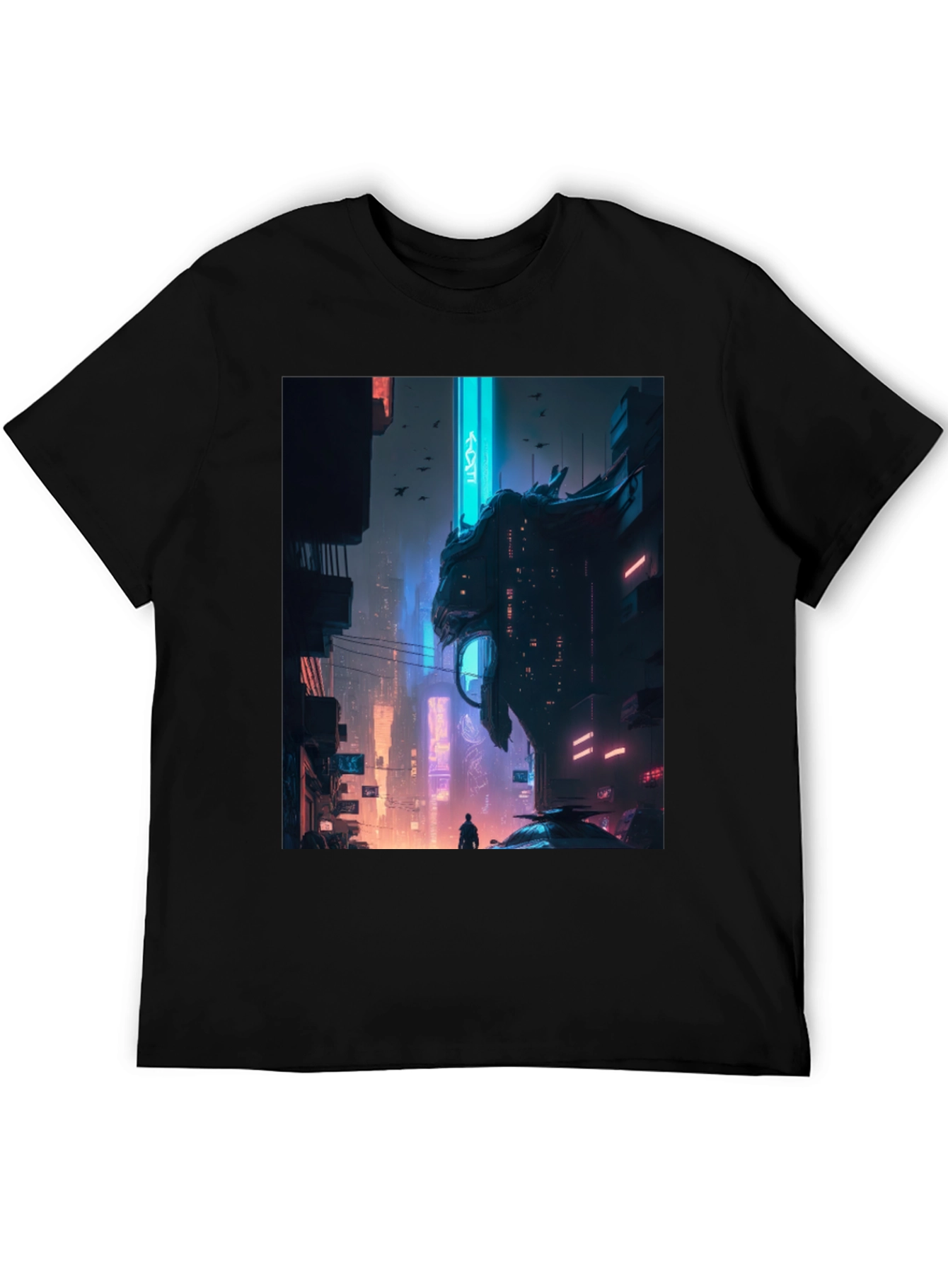 Cyberpunk Cityscape Graphic Tee