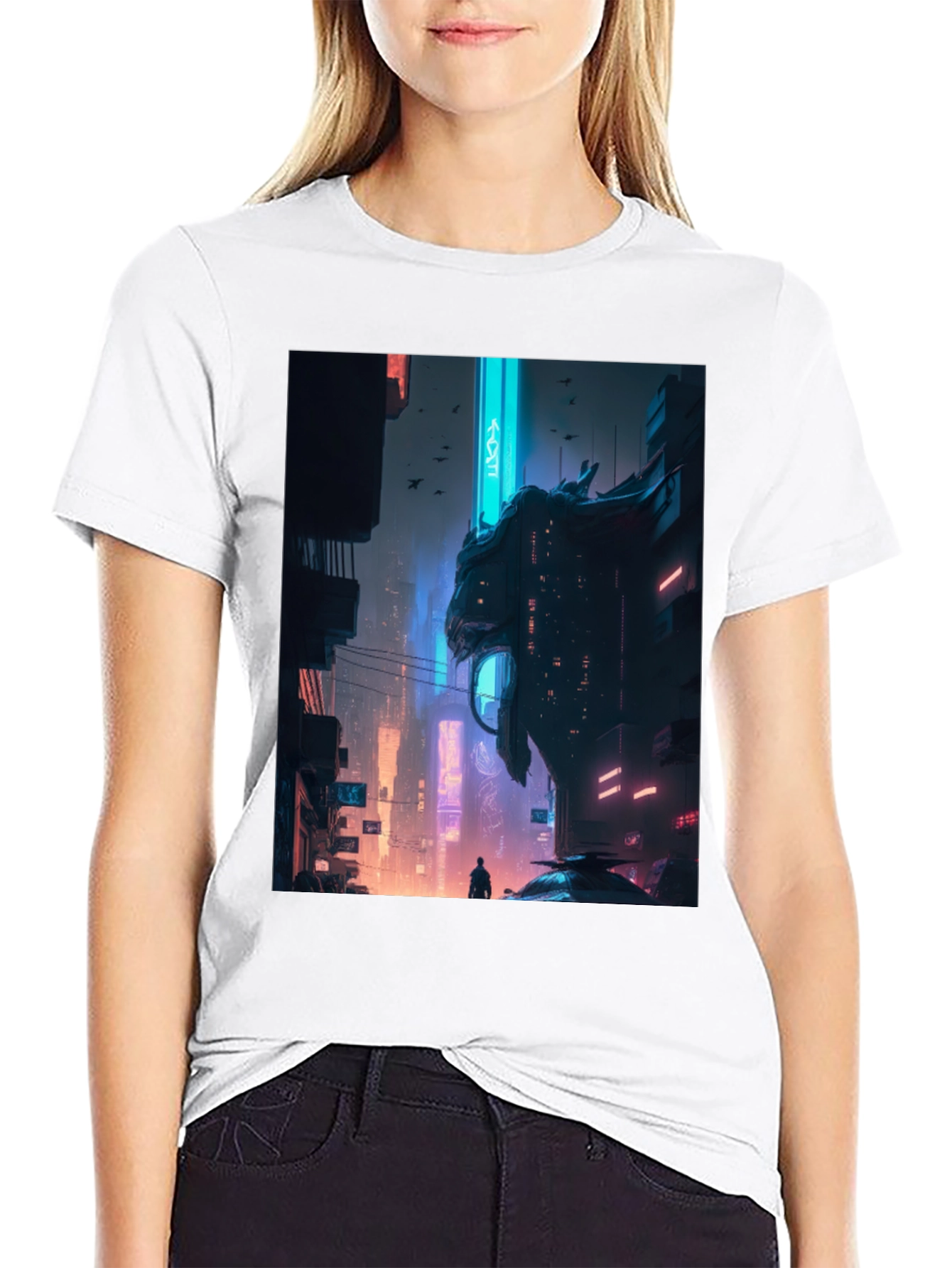 Cyberpunk Cityscape Graphic Tee