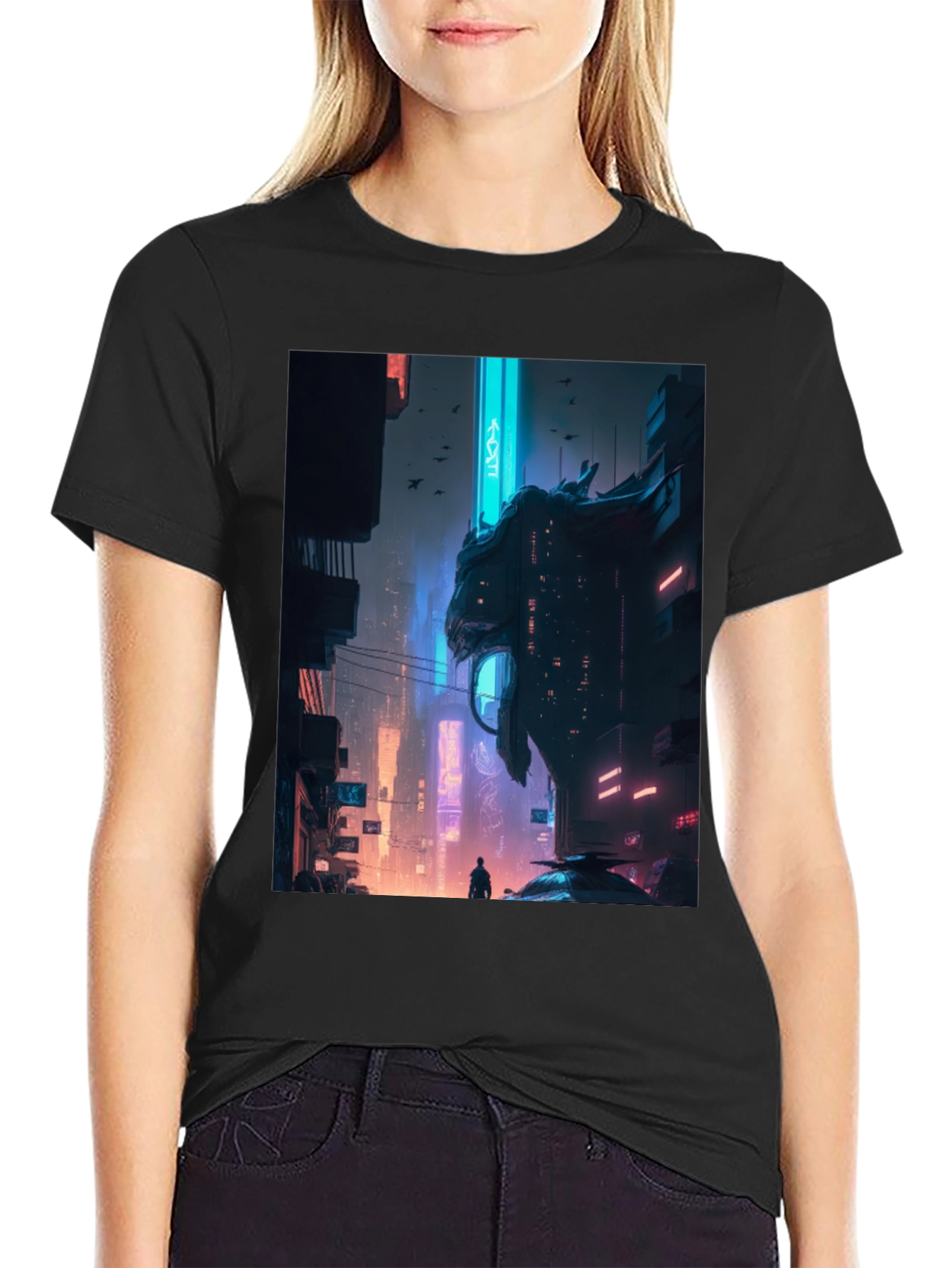 Cyberpunk Cityscape Graphic Tee