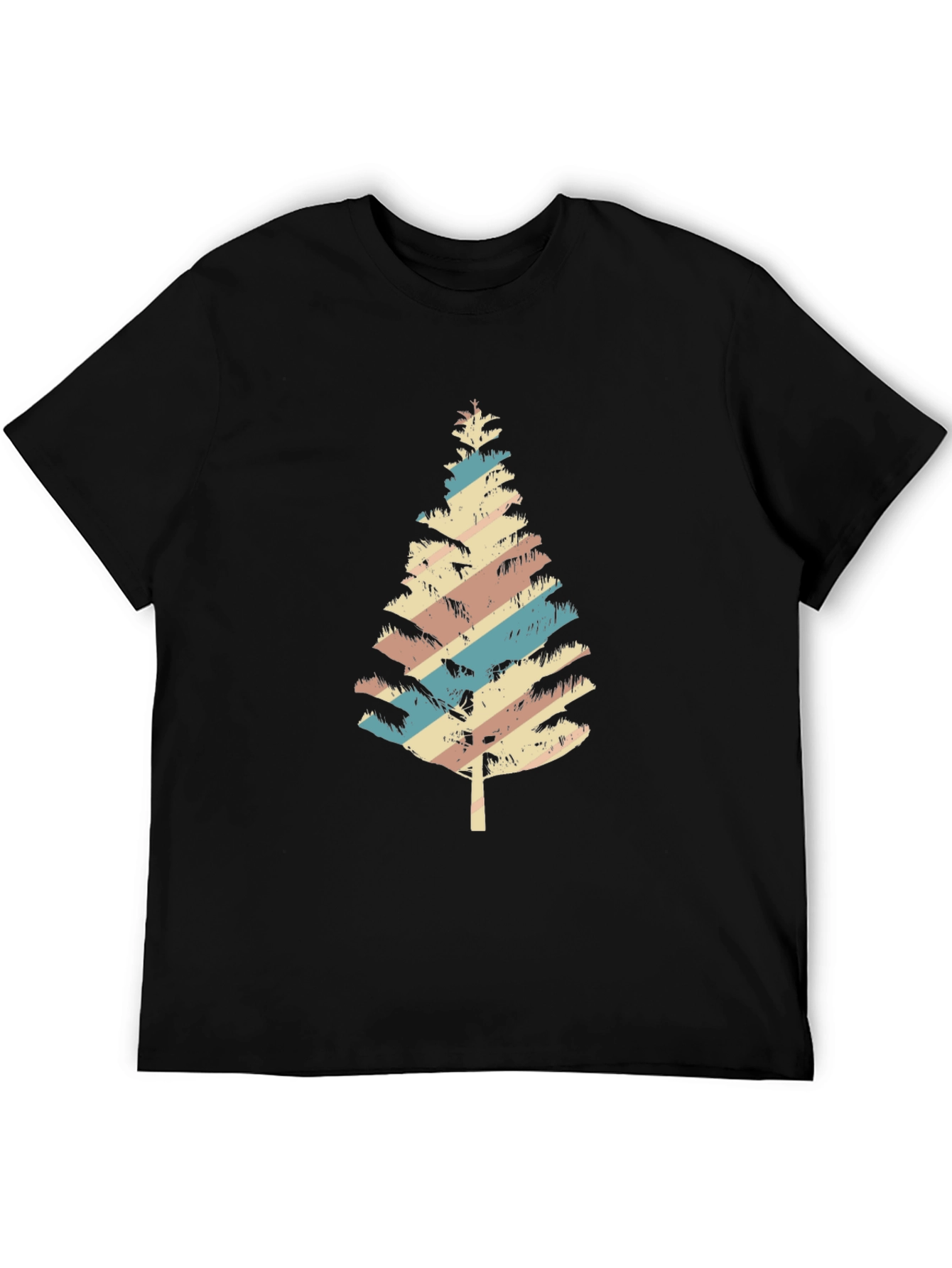 Retro Striped Christmas Tree Graphic Tee