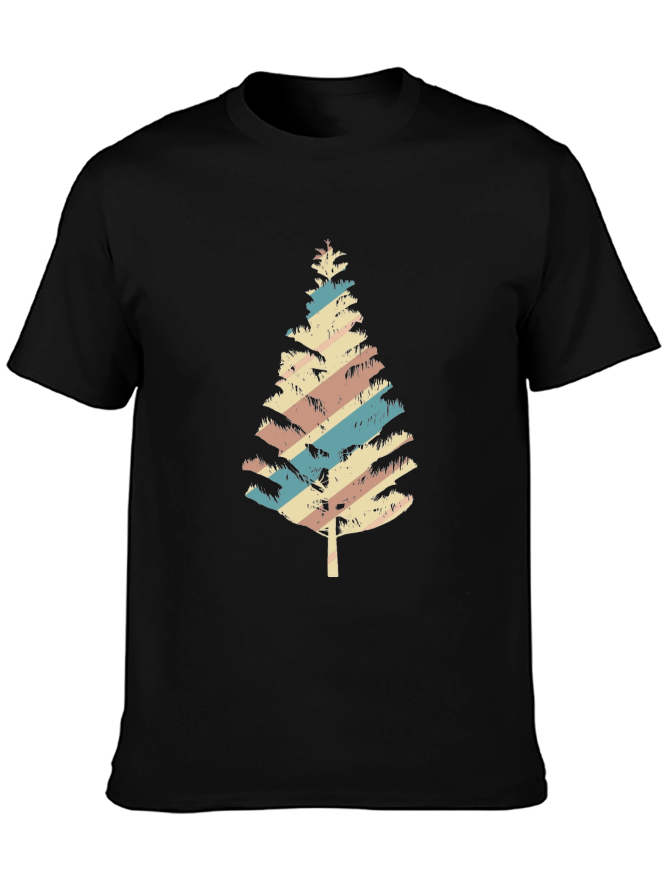 Retro Striped Christmas Tree Graphic Tee