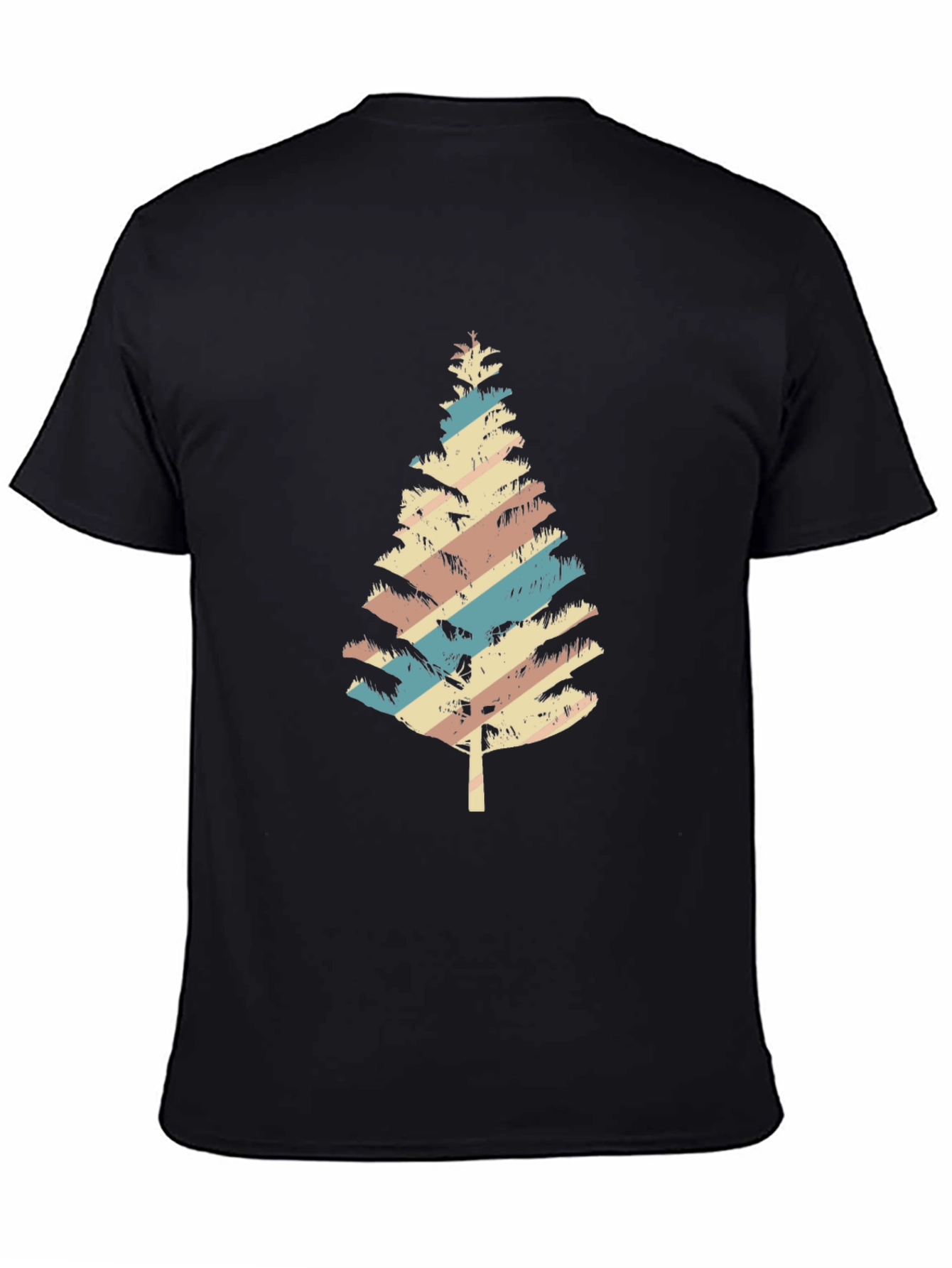 Retro Striped Christmas Tree Graphic Tee