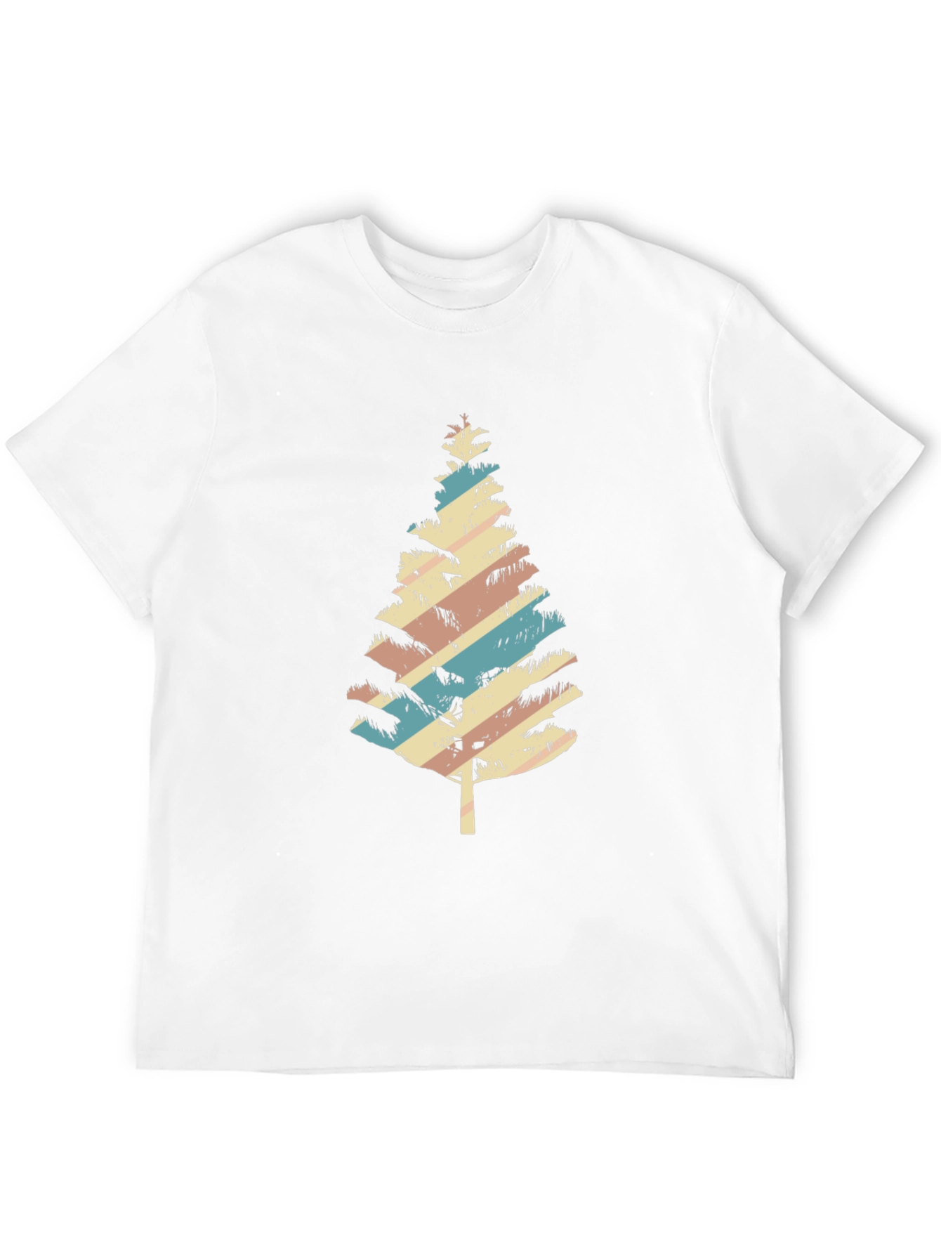 Retro Striped Christmas Tree Graphic Tee