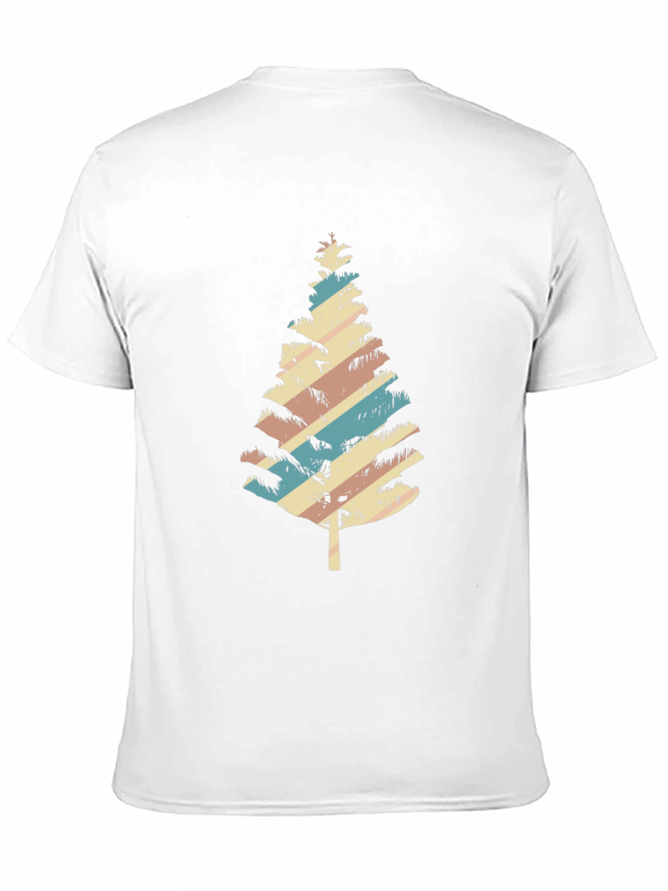 Retro Striped Christmas Tree Graphic Tee