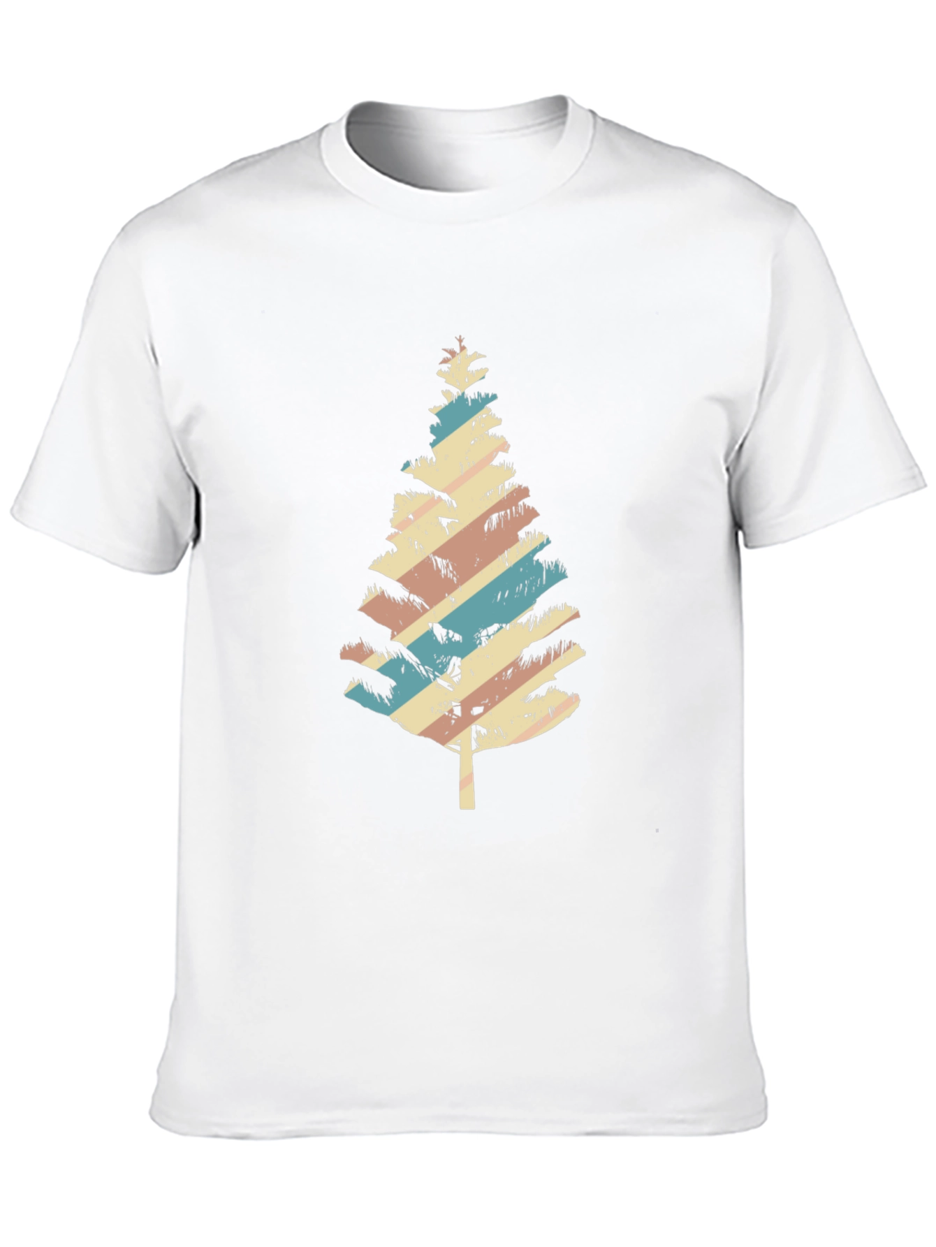 Retro Striped Christmas Tree Graphic Tee