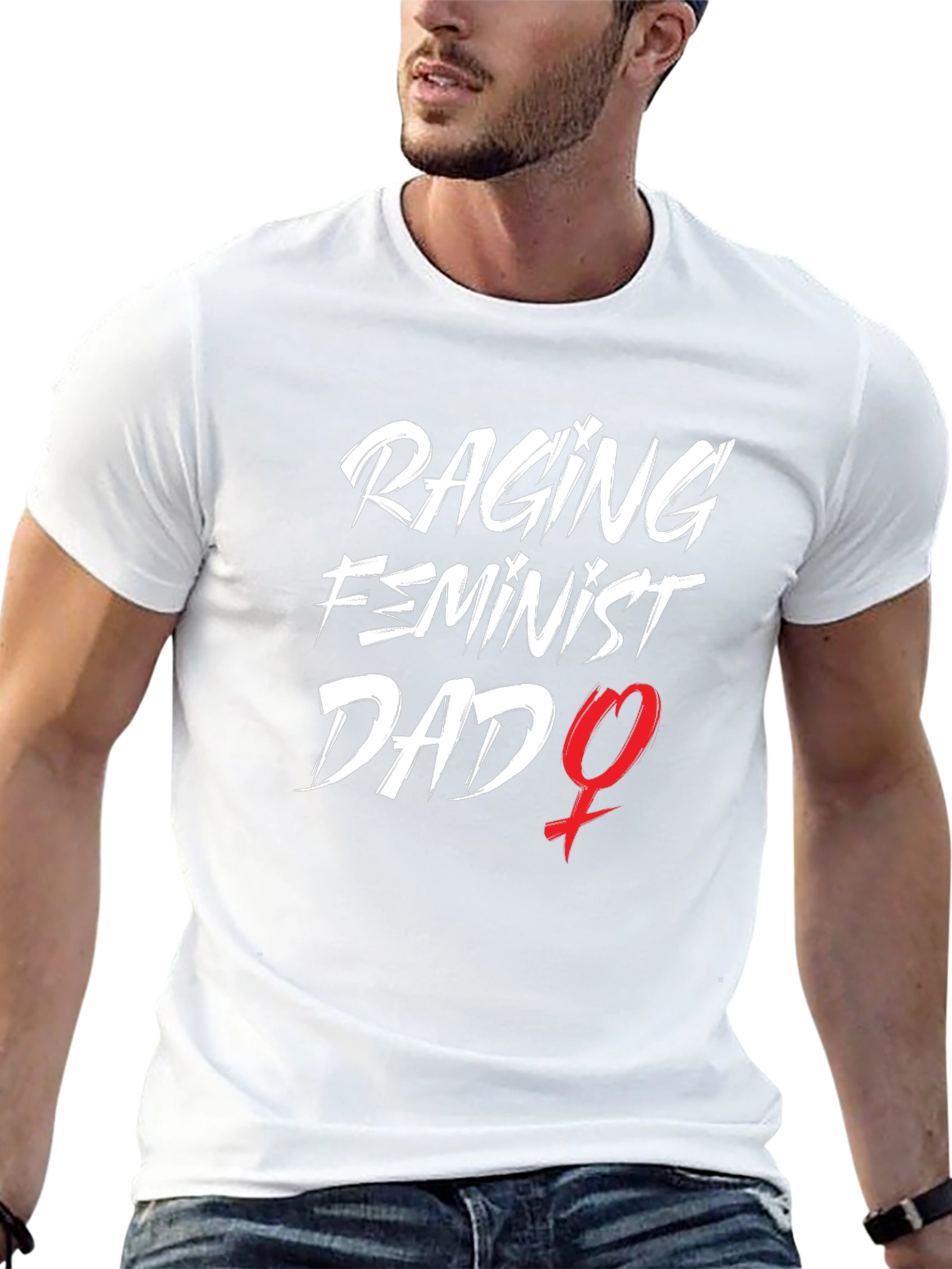 Raging Feminist Dad Graphic Tee - Black Cotton T-Shirt