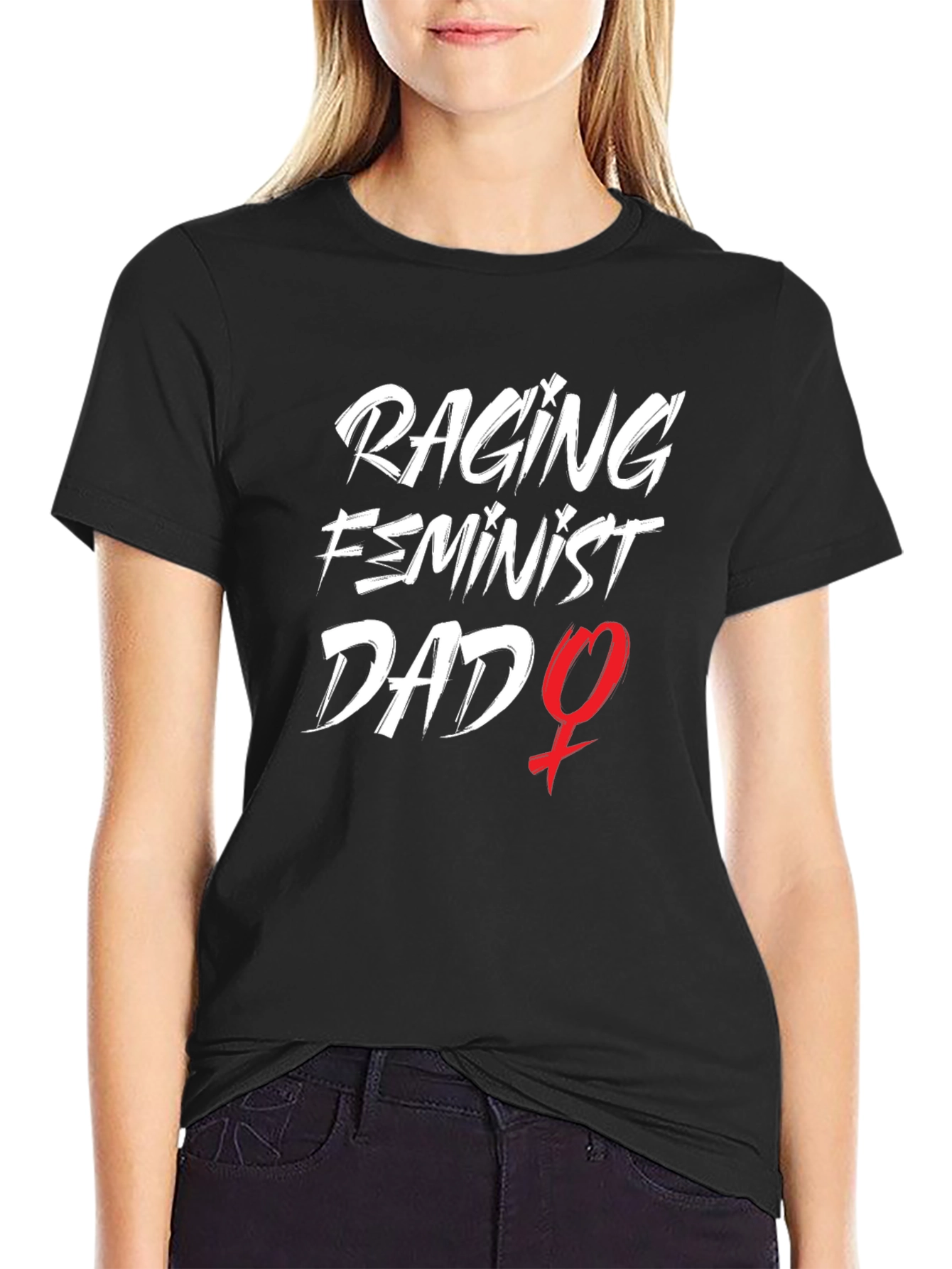 Raging Feminist Dad Graphic Tee - Black Cotton T-Shirt