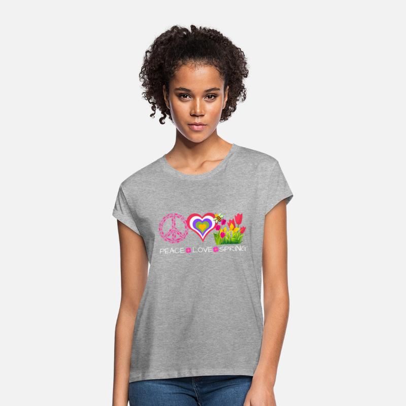 Peace love spring flowers bee butterfly