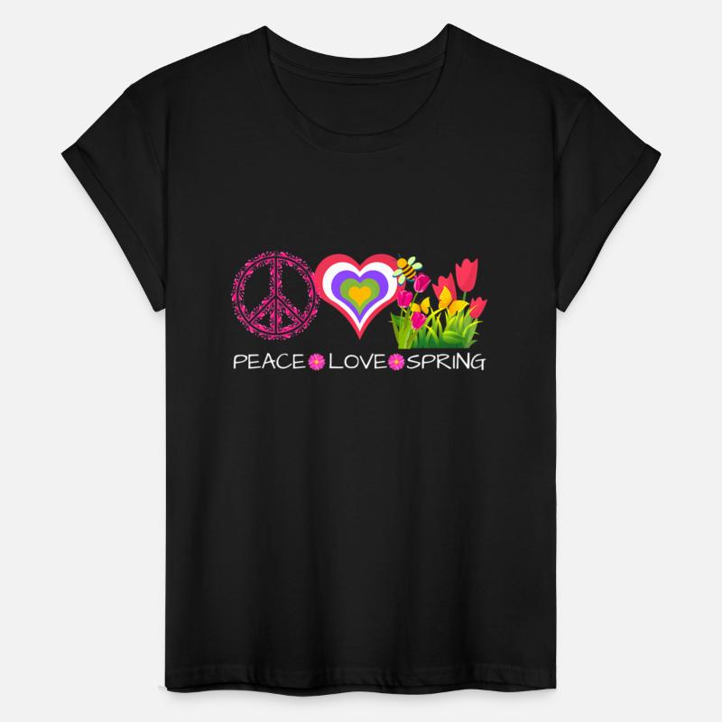 Peace love spring flowers bee butterfly