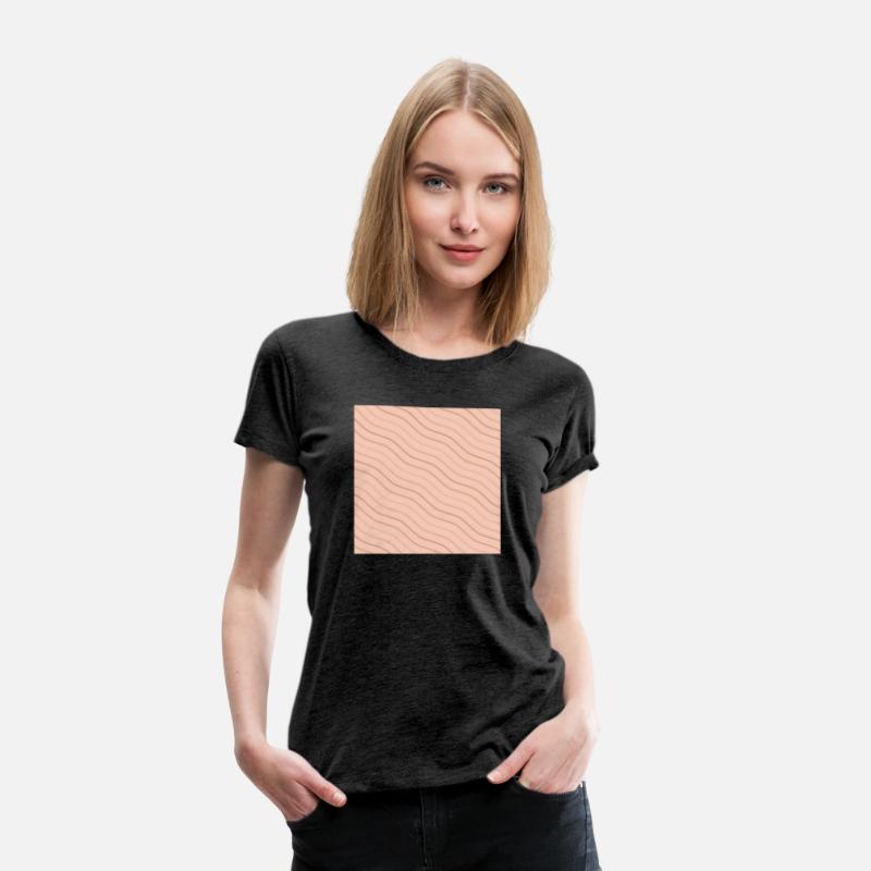 Peach and Brown Wavy Line Pattern Design