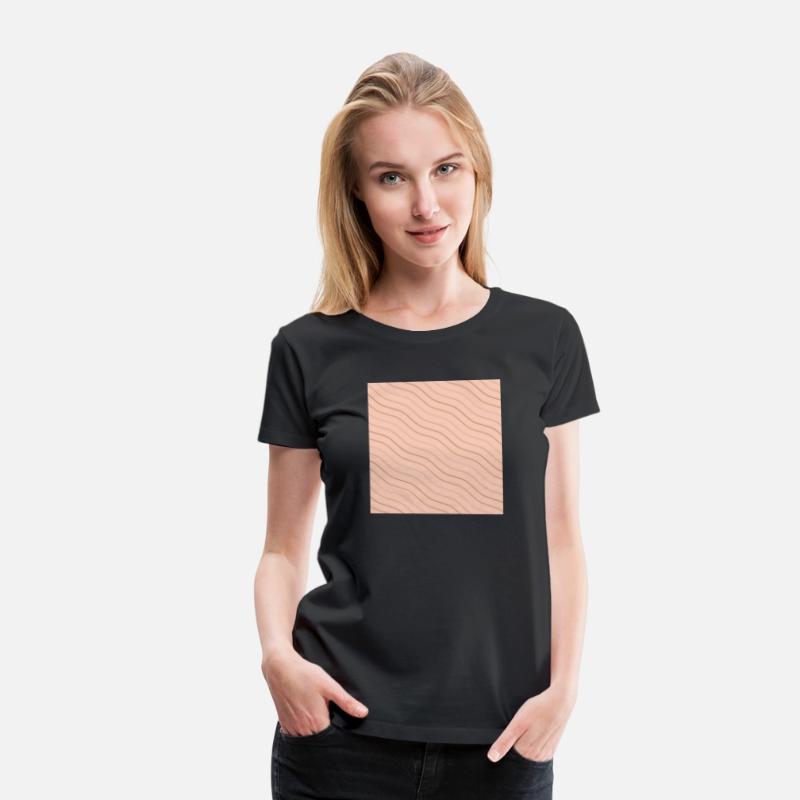 Peach and Brown Wavy Line Pattern Design