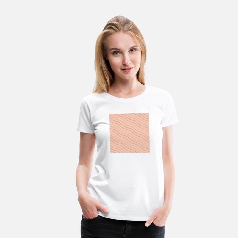 Peach and Brown Wavy Line Pattern Design