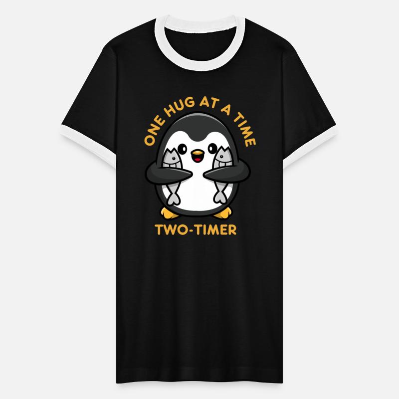 Penguin Hug Fishes Two Timer Funny Bird Cheat Love