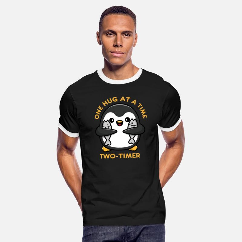 Penguin Hug Fishes Two Timer Funny Bird Cheat Love