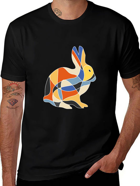 Geometric Rabbit Print T-Shirt