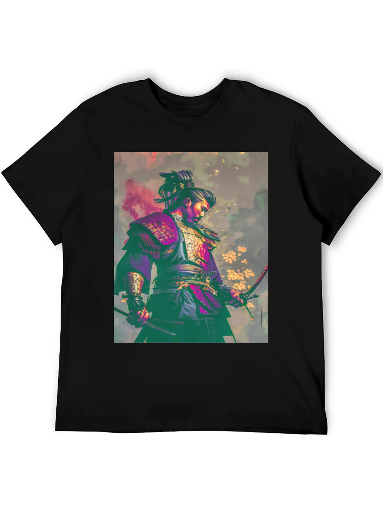 Samurai Warrior Graphic Tee - Mens Black T-Shirt