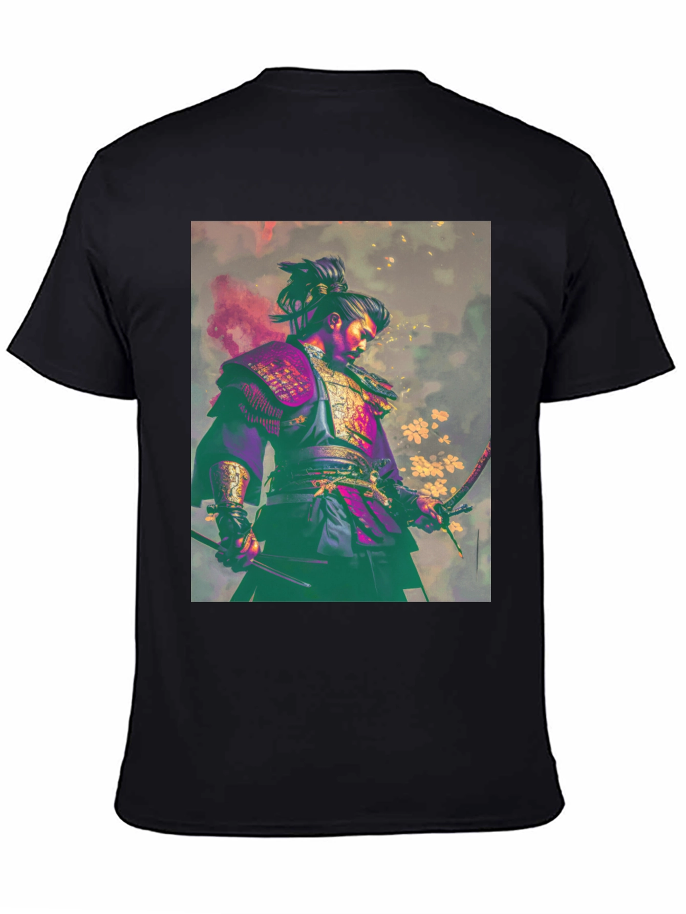 Samurai Warrior Graphic Tee - Mens Black T-Shirt