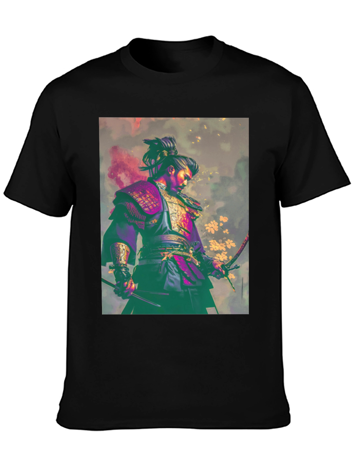 Samurai Warrior Graphic Tee - Mens Black T-Shirt