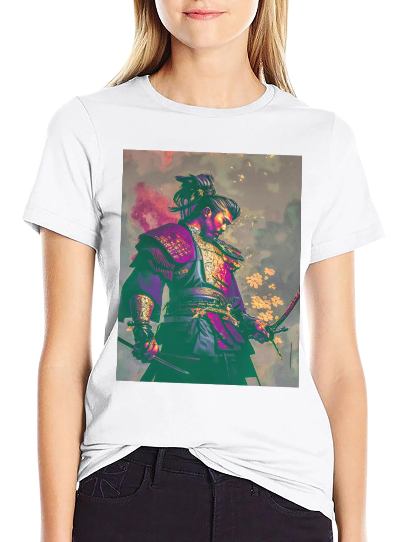 Samurai Warrior Graphic Tee - Mens Black T-Shirt