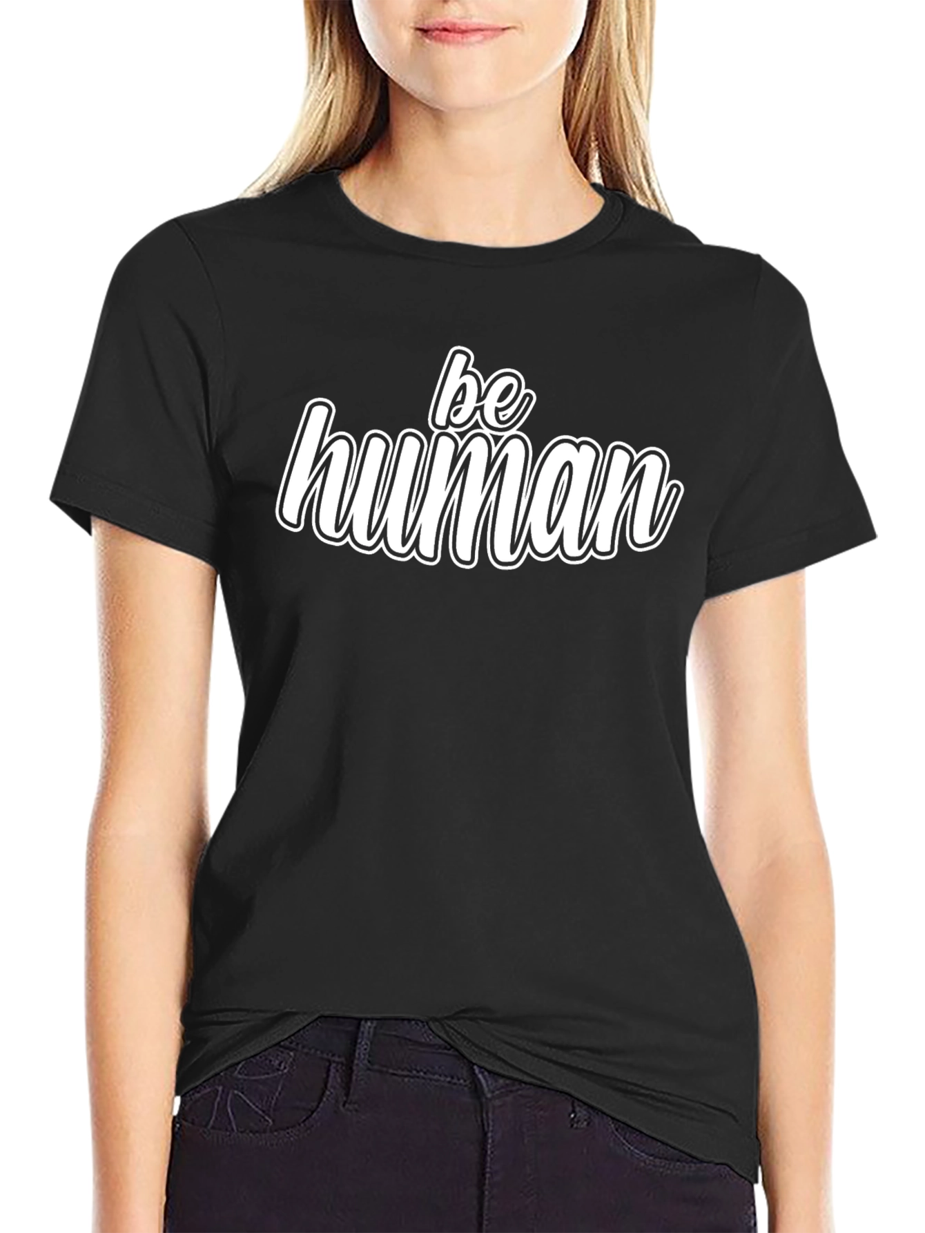 Be Human Black Graphic Tee