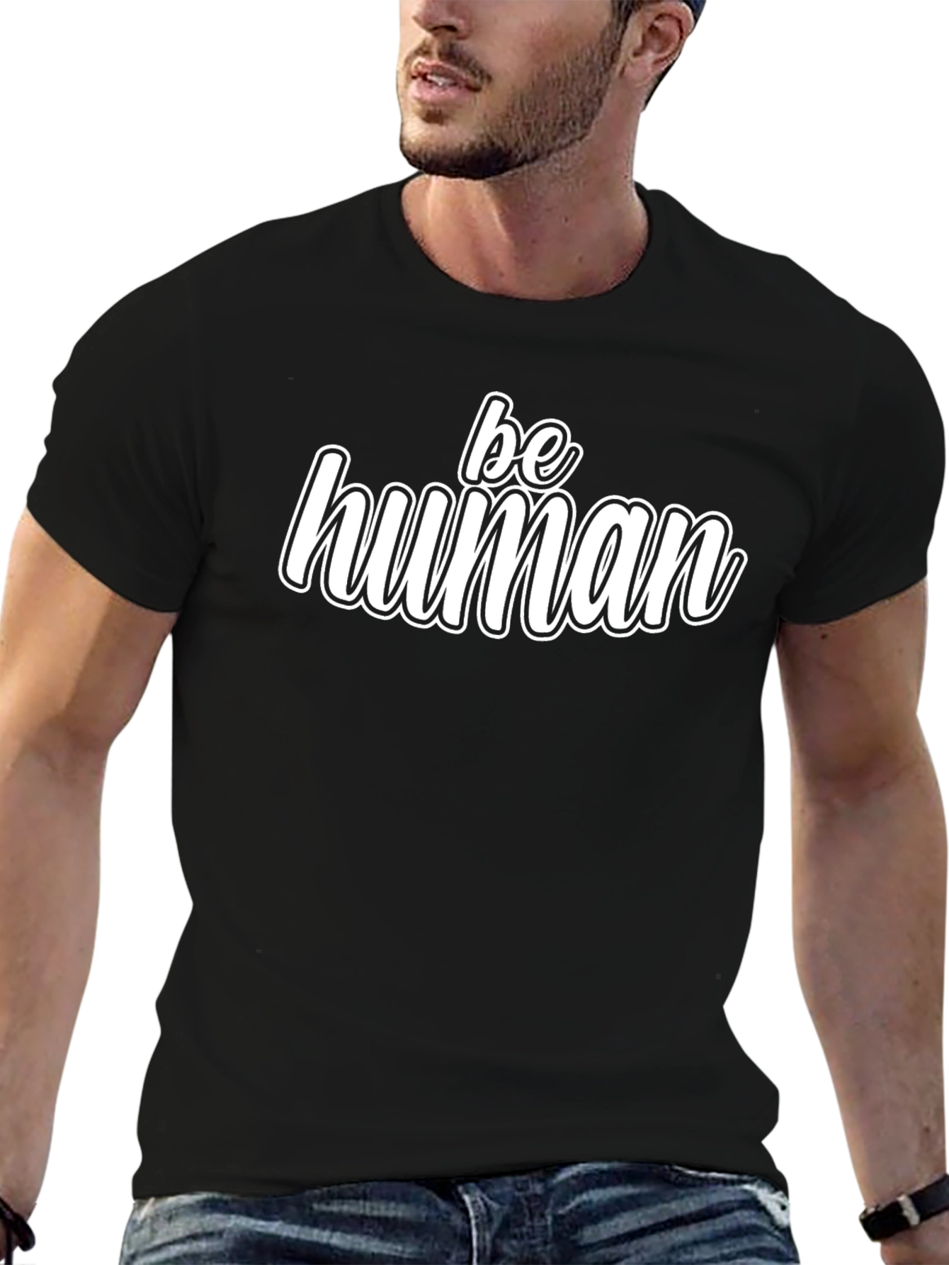 Be Human Black Graphic Tee