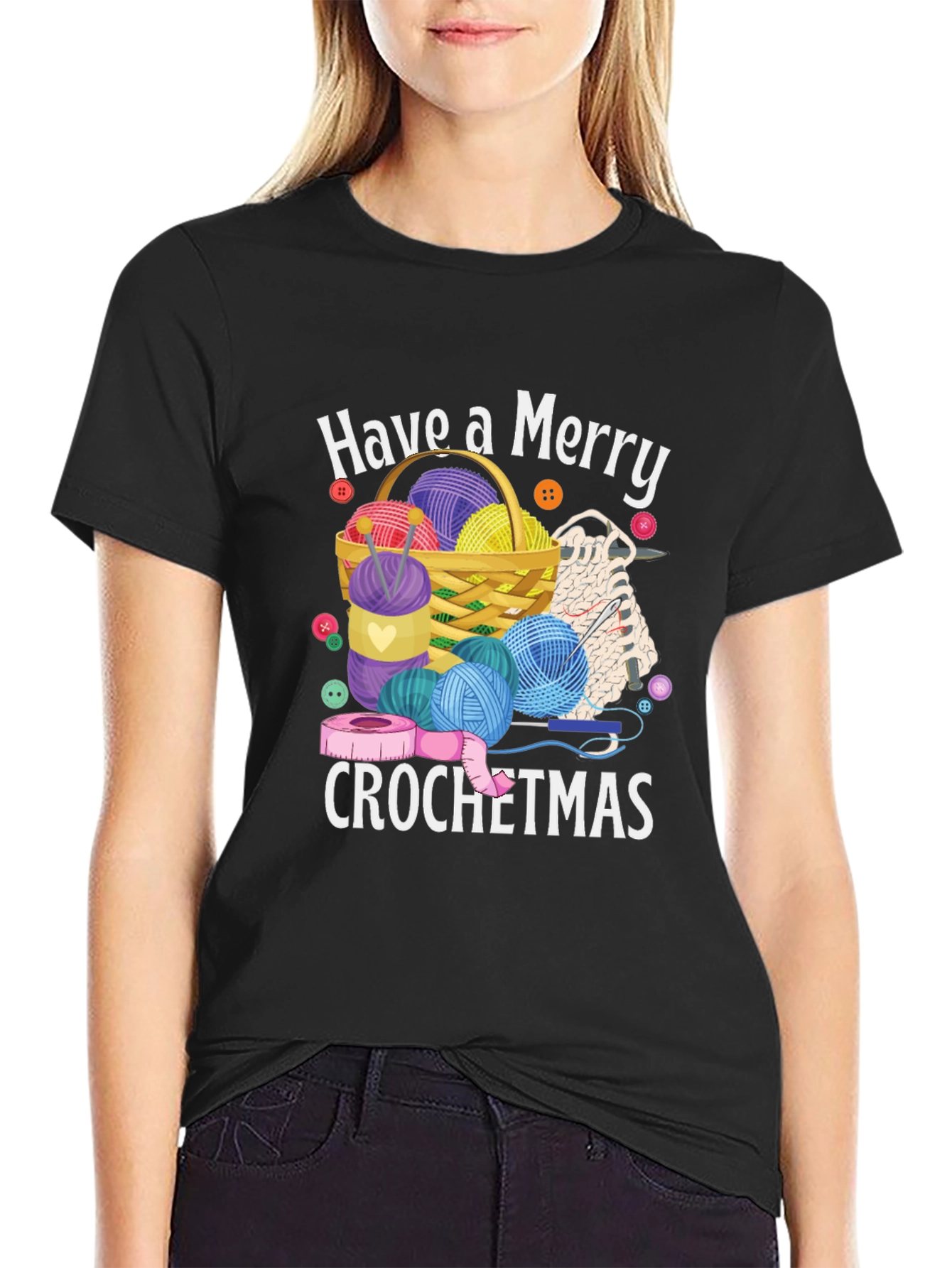 Merry Crochetmas T-Shirt - Holiday Crochet Design