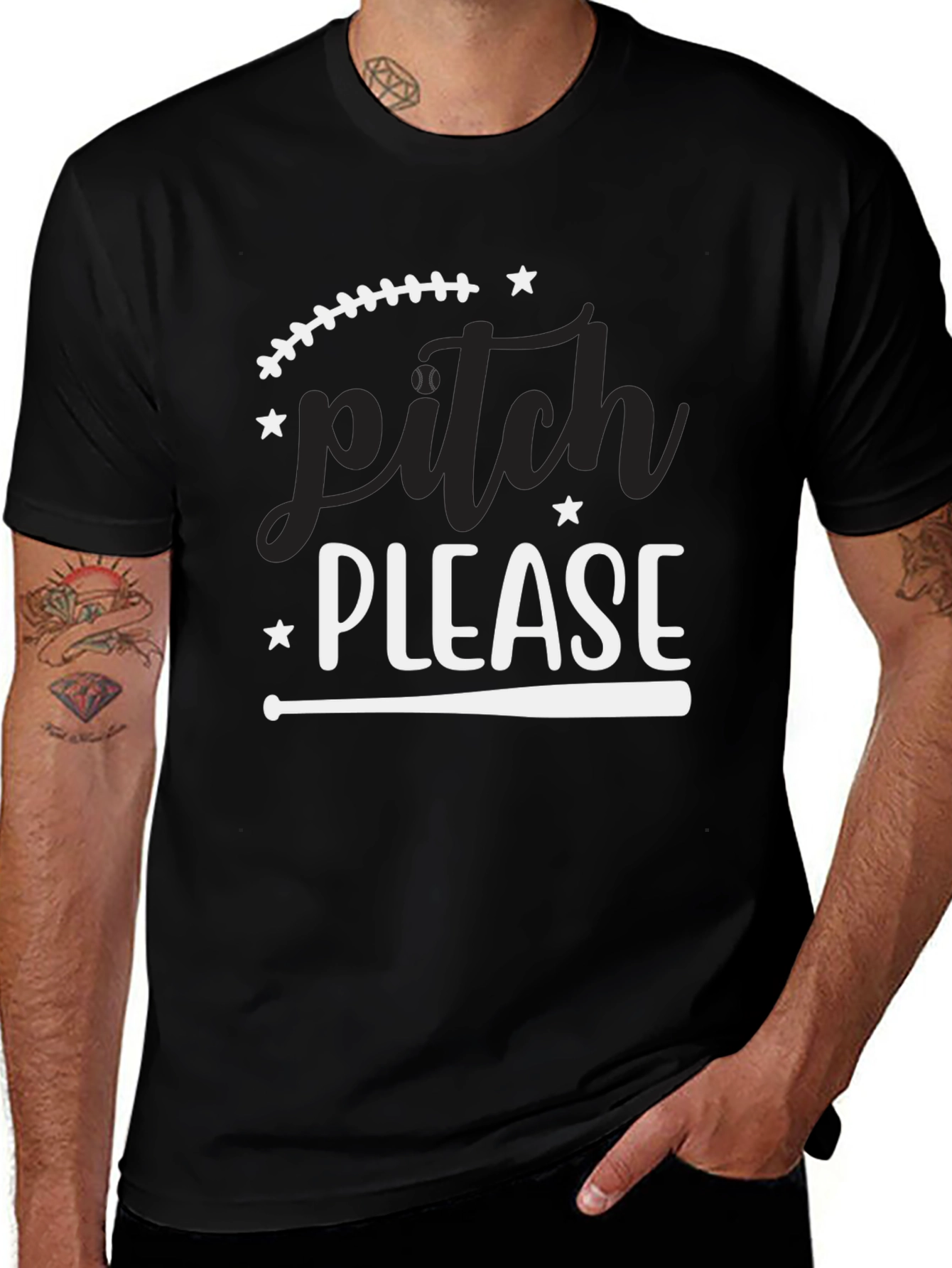 Pitch Please Graphic T-Shirt - Baseball Tee