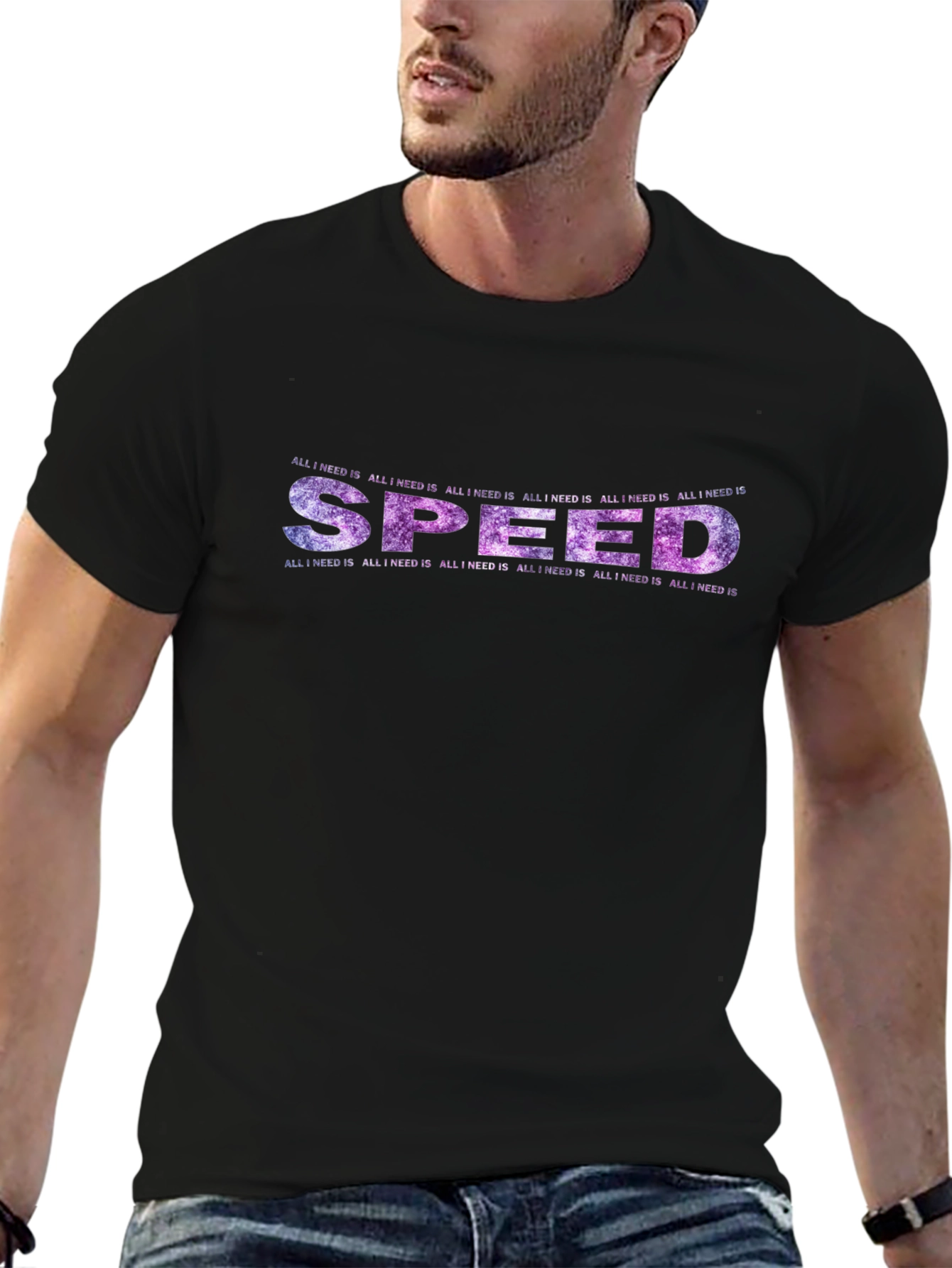 Speed Galaxy Graphic Print T-Shirt