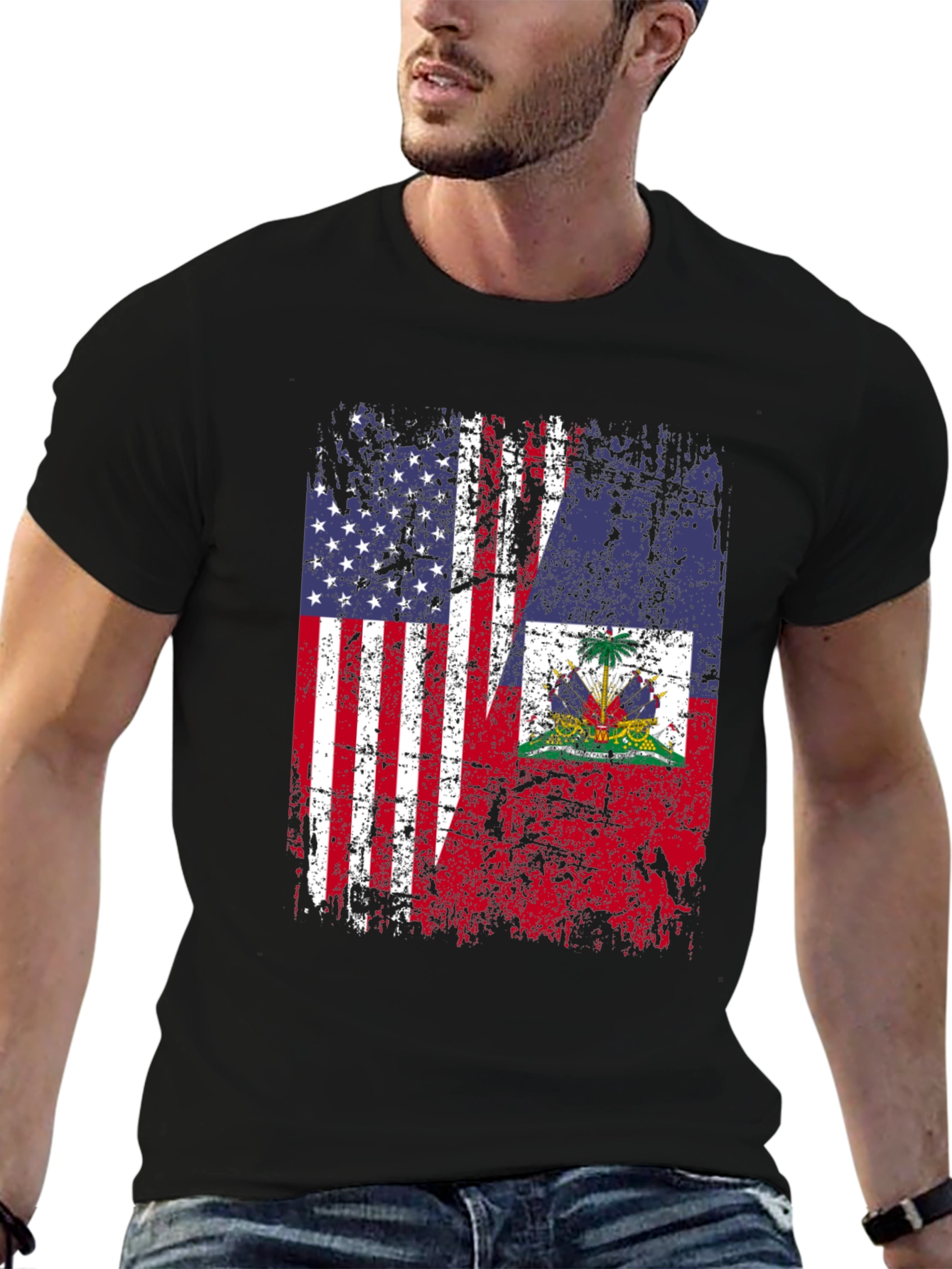 USA Haiti Flag T-Shirt