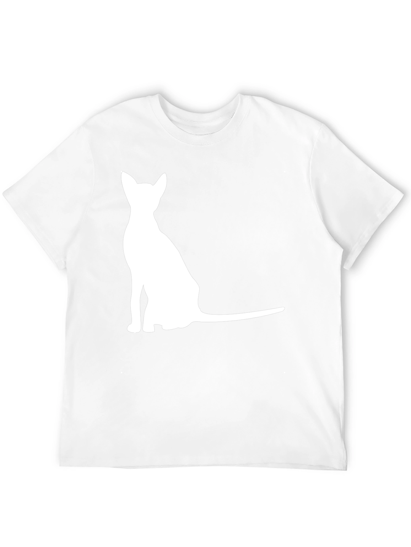 Mens Black T-Shirt with Cat Graphic