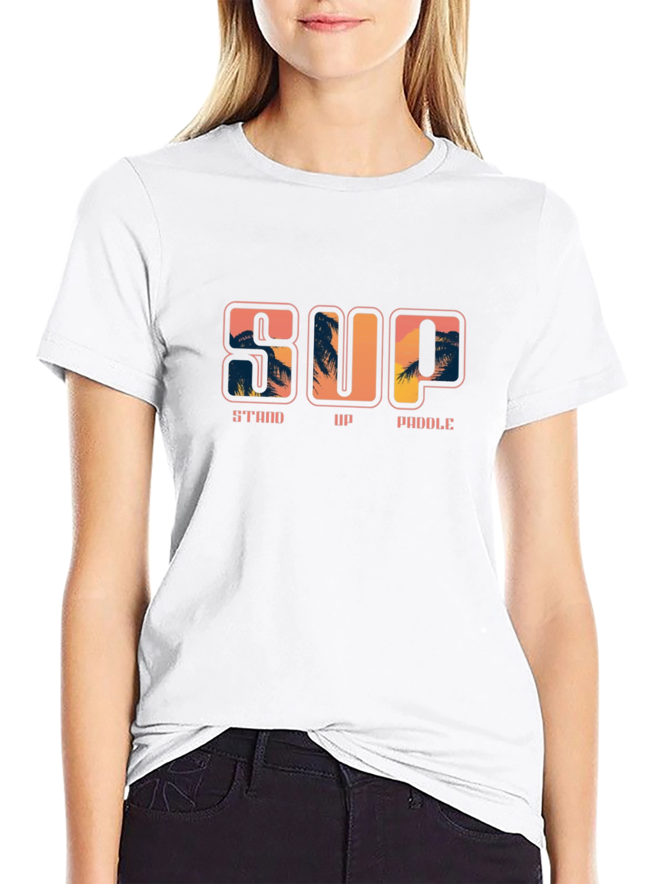 Stand Up Paddle Black T-Shirt