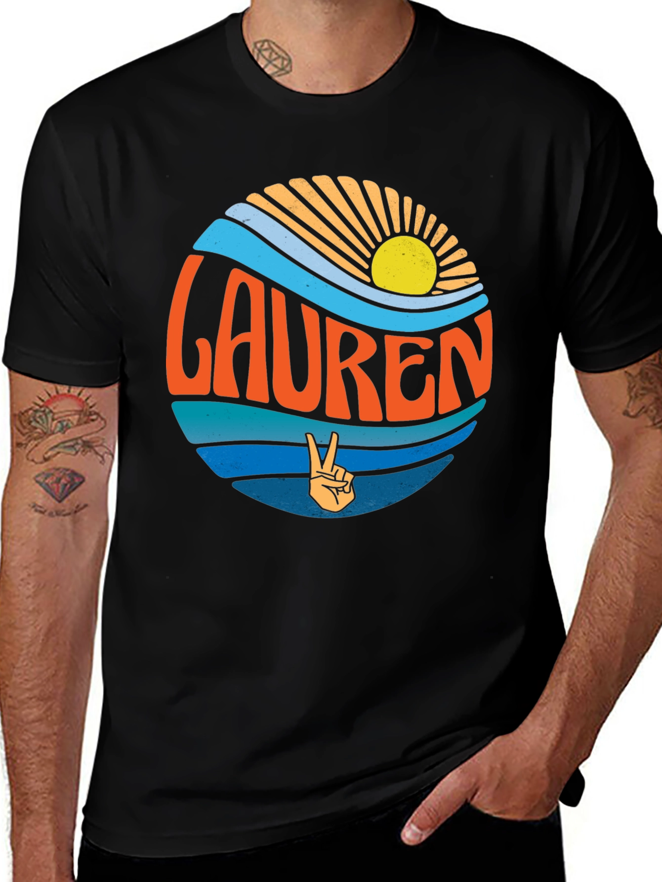 Lauren Retro Beach T-Shirt - Peace Sign